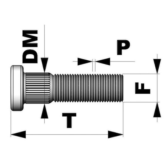 M14 x 1,5 Totale Lengte : 60mm Splain :15,00mm